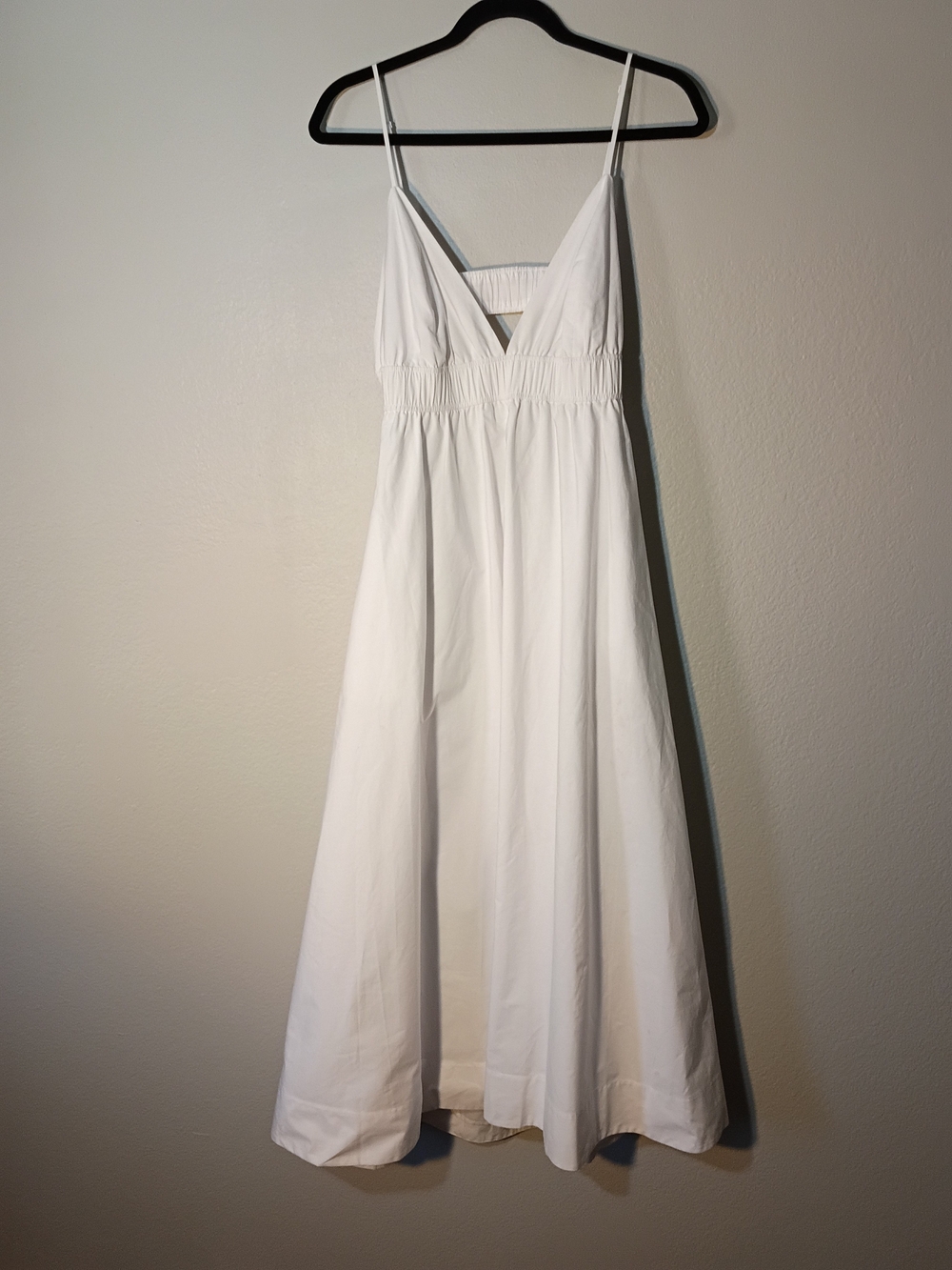 Babaton White V-Neck Spaghetti-Strap Maxi Dress